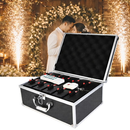 10 PCS No-Flame Cold Spark Fountain System with Control Base for Weddings & Events