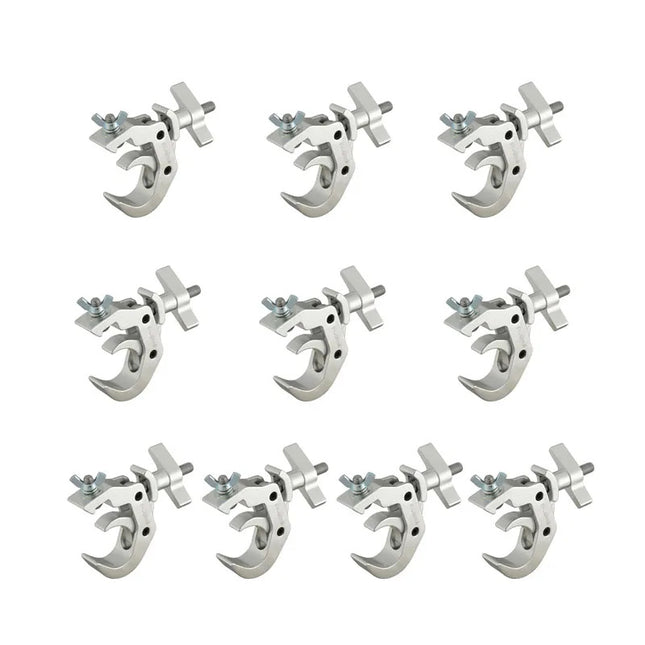 10 PCS Stage Light Fold Hook Clamp – Aluminum Stage Lighting Mounting Brackets for DJ, Par Cans & Spot Lights