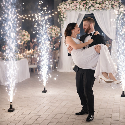 12 PCS No-Flame Cold Spark Fountain System with Control Base for Weddings & Events