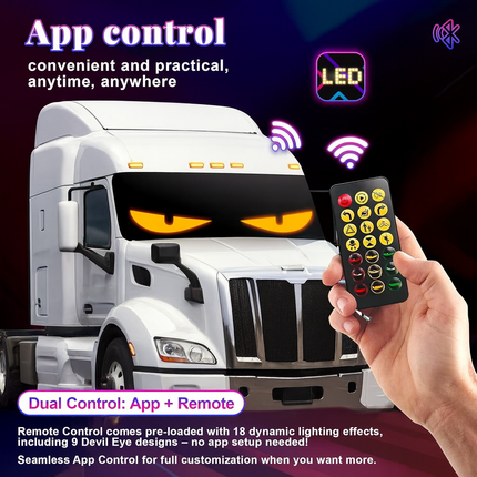 2 PCS Devil Eyes Light for Trucks - Programmable LED Display for Trucks Windows