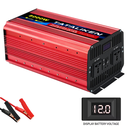 ACS Pure Sine Wave Inverter 1600W–8000W DC 12V/24V to AC 110V 60Hz – Car & RV Power Converter with LED Display – Home Backup & Solar System Ready
