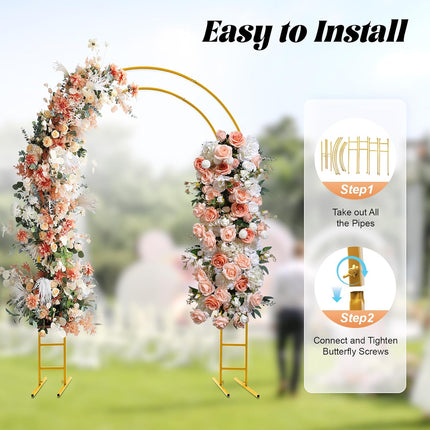 ACS Durable Golden Wedding Arch with Base for Weddings, Parties & Celebrations