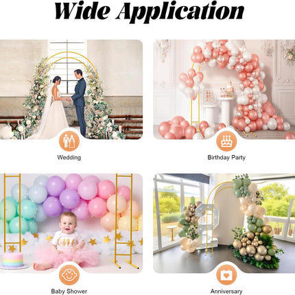 ACS Durable Golden Wedding Arch with Base for Weddings, Parties & Celebrations