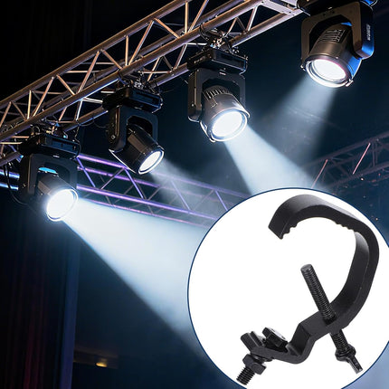 8 PCS Stage Lighting Clamp Bracket Black – Aluminum Hanging Hook for DJ Lights, Par Cans & Spot Lights
