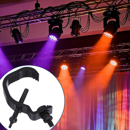 8 PCS Stage Lighting Clamp Bracket Black – Aluminum Hanging Hook for DJ Lights, Par Cans & Spot Lights