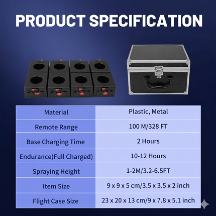 8 PCS Cold Spark Fountain Firing Kit with Remote l BCE-1285915121