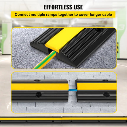 ACS 1-Channel Heavy Duty Rubber Cable Protector Ramp – 22,046 lbs Capacity
