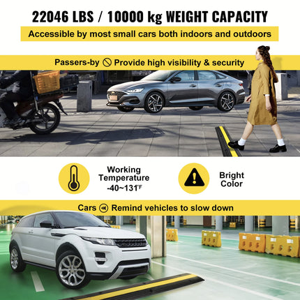 ACS 1-Channel Heavy Duty Rubber Cable Protector Ramp – 22,046 lbs Capacity