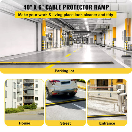 ACS 1-Channel Heavy Duty Rubber Cable Protector Ramp – 22,046 lbs Capacity