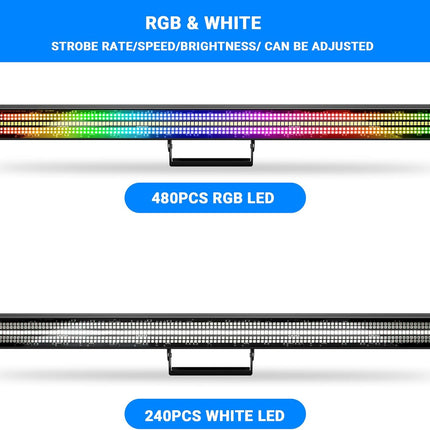 ACS 200W RGBW LED Strobe Bar – 720 LEDs, DMX Strip Light with Pixel Chase for Stage