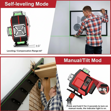 ACS 4D 16-Line 360° Self-Leveling Laser Level with Tripod