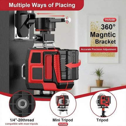 ACS 4D 16-Line 360° Self-Leveling Laser Level with Tripod