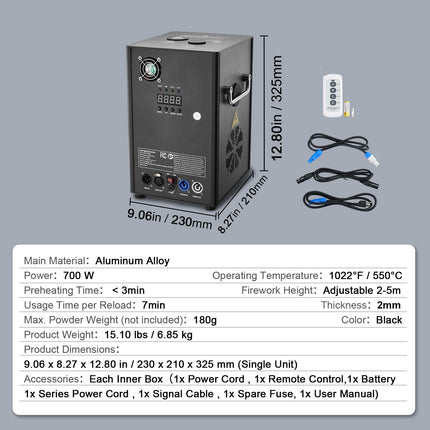 ACS 700W Cold Spark Machine