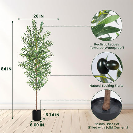 ACS 7 FT Artificial Olive Tree for Home/Office l BCE-215821941.BCE-215821942