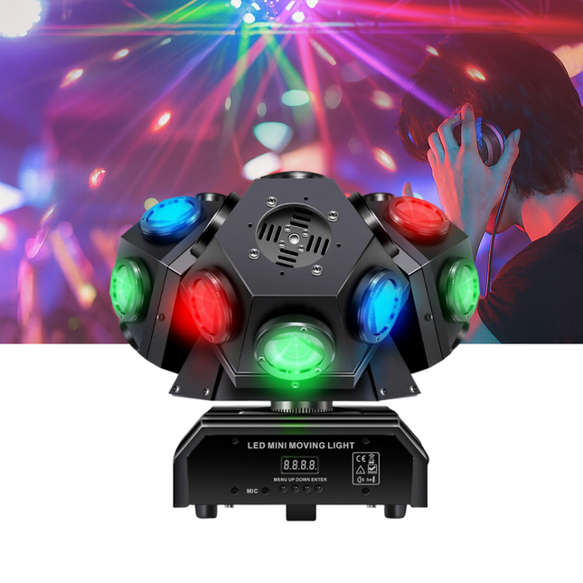 ACS 8Pcs Three Head DJ Moving Head Light