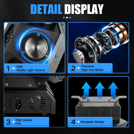 ACS 8Pcs Three Head DJ Moving Head Light