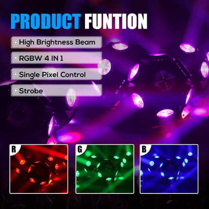 ACS 8Pcs Three Head DJ Moving Head Light