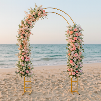 ACS Durable Golden Wedding Arch with Base for Weddings, Parties & Celebrations