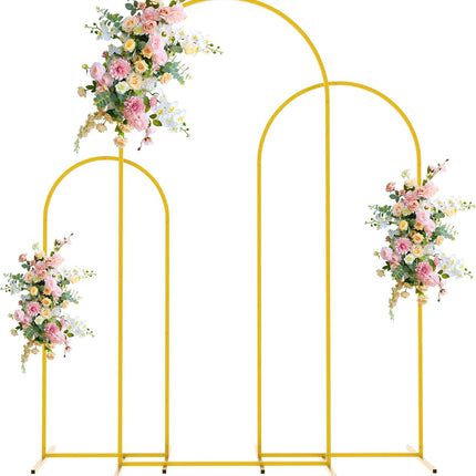 ACS Set of 3 Golden Wedding Arch Backdrop Stand