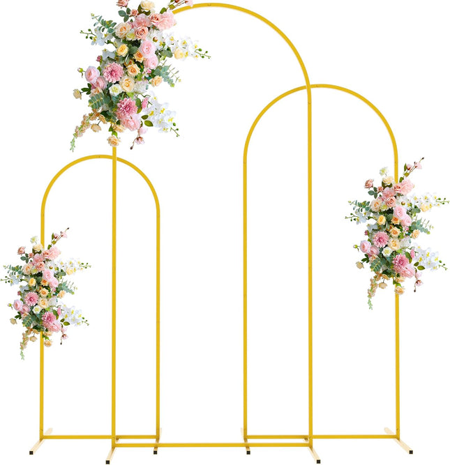 ACS Set of 3 Golden Wedding Arch Backdrop Stand
