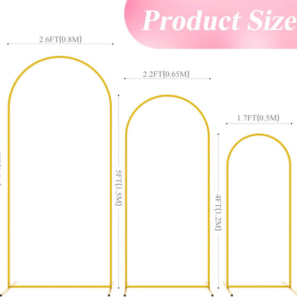 ACS Set of 3 Golden Wedding Arch Backdrop Stand