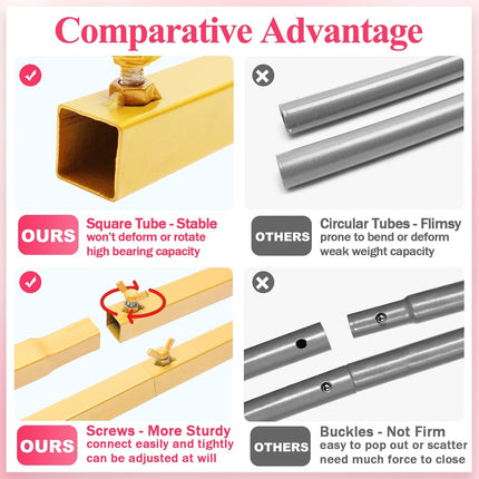 ACS Set of 3 Golden Wedding Arch Backdrop Stand