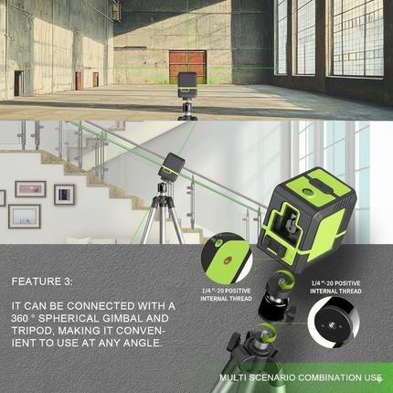 ACS Laser-Level-with-Tripod - Green cross-line
