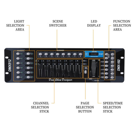 ACS Mini DMX 192 DJ Controller for Stage Effect, DJ Club Party Show Stage Lighting Systems