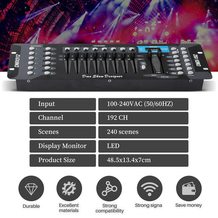 ACS Mini DMX 192 DJ Controller for Stage Effect, DJ Club Party Show Stage Lighting Systems