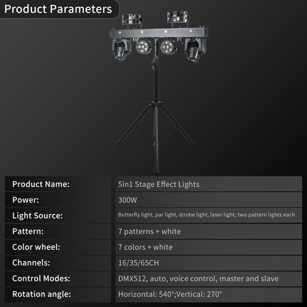 ACS Portable DJ Light Disco Set with Stand