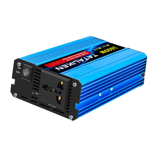 ACS 1600W Pure Sine Wave Inverter DC 12V/24V to AC 110V 60Hz – Car & RV Power Converter with LED Display – Home Backup & Solar System Ready