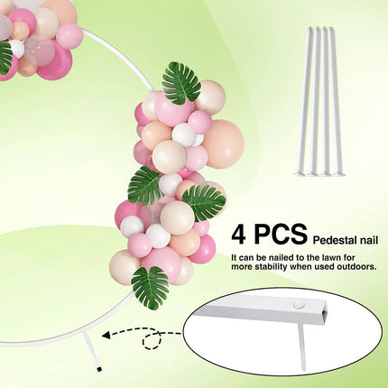 ACS White Round Balloon Arch Stand for Wedding, Party, Baby Shower Decoration