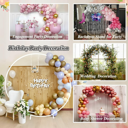 ACS White Round Balloon Arch Stand for Wedding, Party, Baby Shower Decoration
