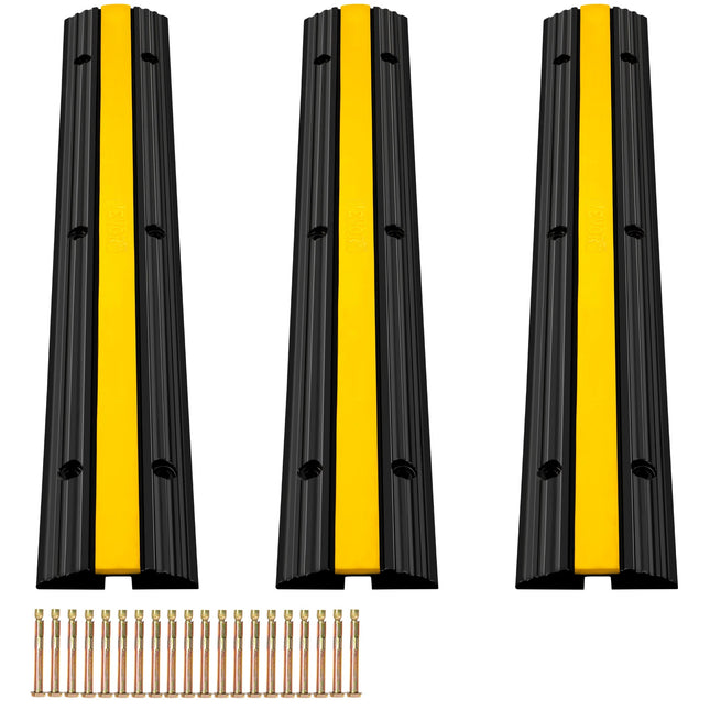 ACS 1-Channel Heavy Duty Rubber Cable Protector Ramp – 22,046 lbs Capacity