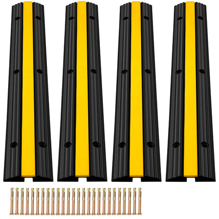 ACS 1-Channel Heavy Duty Rubber Cable Protector Ramp – 22,046 lbs Capacity
