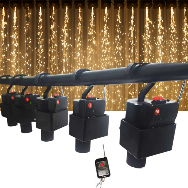ACS 10 PCS Hanging Cold Sparkler Waterfall Firing Kit with Remote