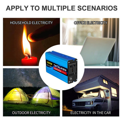 ACS 1600W Pure Sine Wave Inverter DC 12V/24V to AC 110V 60Hz – Car & RV Power Converter with LED Display – Home Backup & Solar System Ready