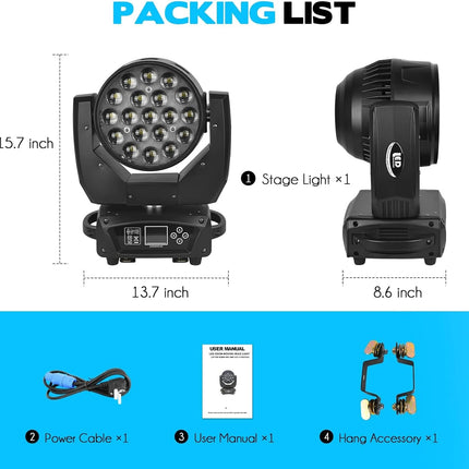 ACS 19W x 15 AURA RGBW 4-In-1 Moving Head Wash Light | BCE-215921951.BCE-215921952.BCE-215921953.BCE-215921954.BCE-215921955.BCE-215921956.BCE-215921957.BCE-215921958.BCE-215921959.BCE-215921960