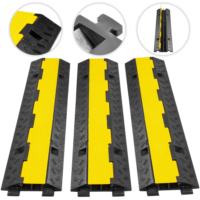 ACS 2-Channel Heavy Duty Rubber Cable Protector Ramp – 11,000 lbs Capacity