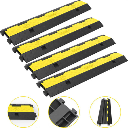 ACS 2-Channel Heavy Duty Rubber Cable Protector Ramp – 11,000 lbs Capacity