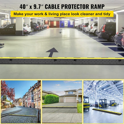 ACS 2-Channel Heavy Duty Rubber Cable Protector Ramp – 11,000 lbs Capacity