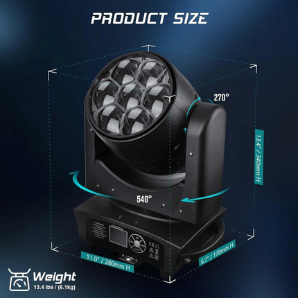 ACS 40W x 7 Bee Eyes Moving Head Wash Light | BCE-2482195.BCE-2482196.BCE-2482891.BCE-2482197.BCE-2482198.BCE-2482892.BCE-2482199.BCE-2482200.BCE-2482893.BCE-2482201.BCE-2482202.BCE-2482894.BCE-2482203.BCE-2482204.BCE-2482895