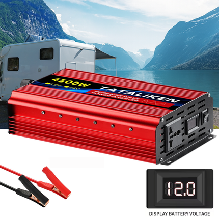 ACS 4500W Pure Sine Wave Inverter DC 12V/24V to AC 110V 60Hz – Car & RV Power Converter with LED Display – Home Backup & Solar System Ready