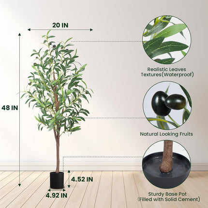 ACS 4 FT Artificial Olive Tree for Home/Office