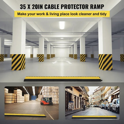 ACS 5-Channel Heavy Duty Rubber Cable Protector Ramp – 88,184 lbs Capacity