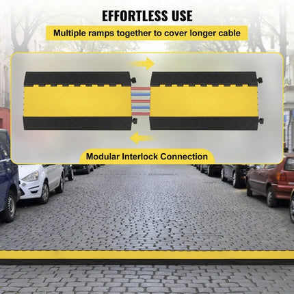 ACS 5-Channel Heavy Duty Rubber Cable Protector Ramp – 88,184 lbs Capacity