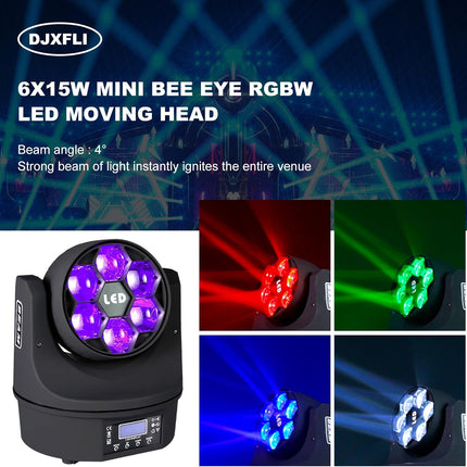 ACS 6X15W Mini Bee Eyes Moving Head Wash Light