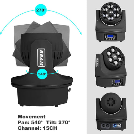 ACS 6X15W Mini Bee Eyes Moving Head Wash Light