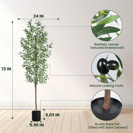 ACS 5 FT Artificial Olive Tree for Home/Office l BCE-2482195122.BCE-2482195123