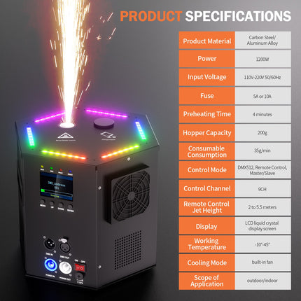 ACS 1200W RGB Cold Spark Machine